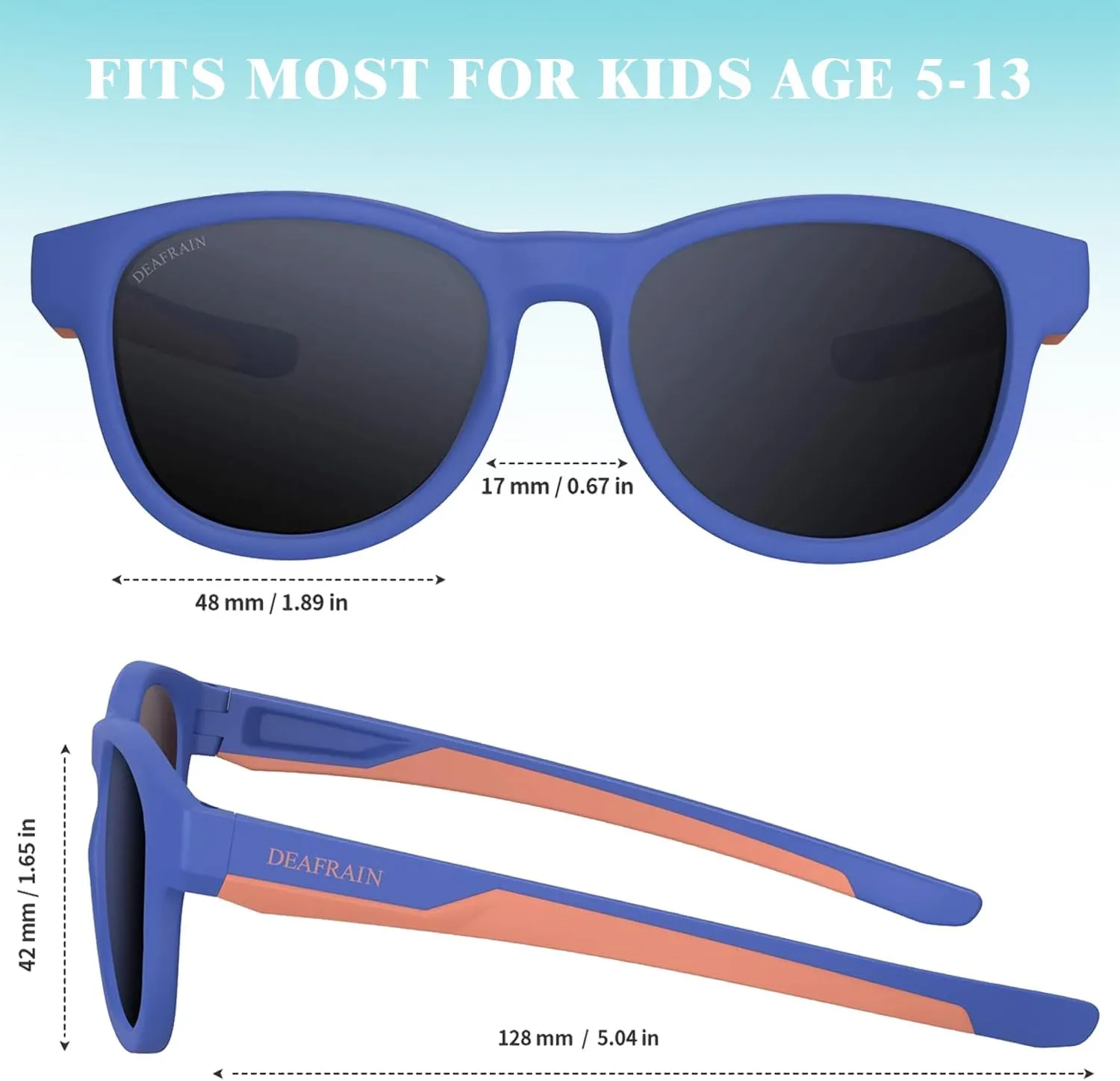 Kids Polarized Sunglasses Sport TPEE Flexible Frame 100% UV Protection for Boys Girls Age 5-13