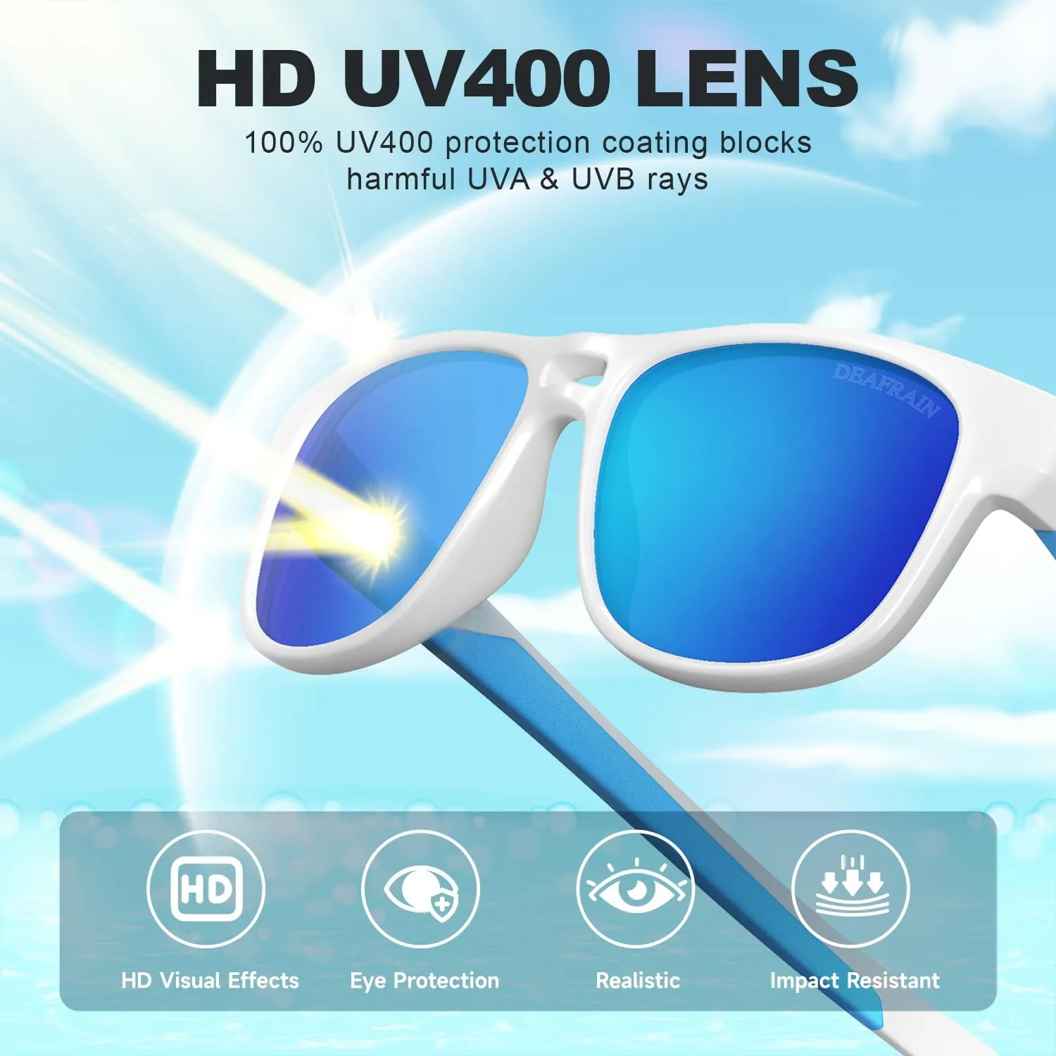 Kids Polarized Sunglasses Sport TPEE Flexible Frame 100% UV Protection for Boys Girls Age 5-13