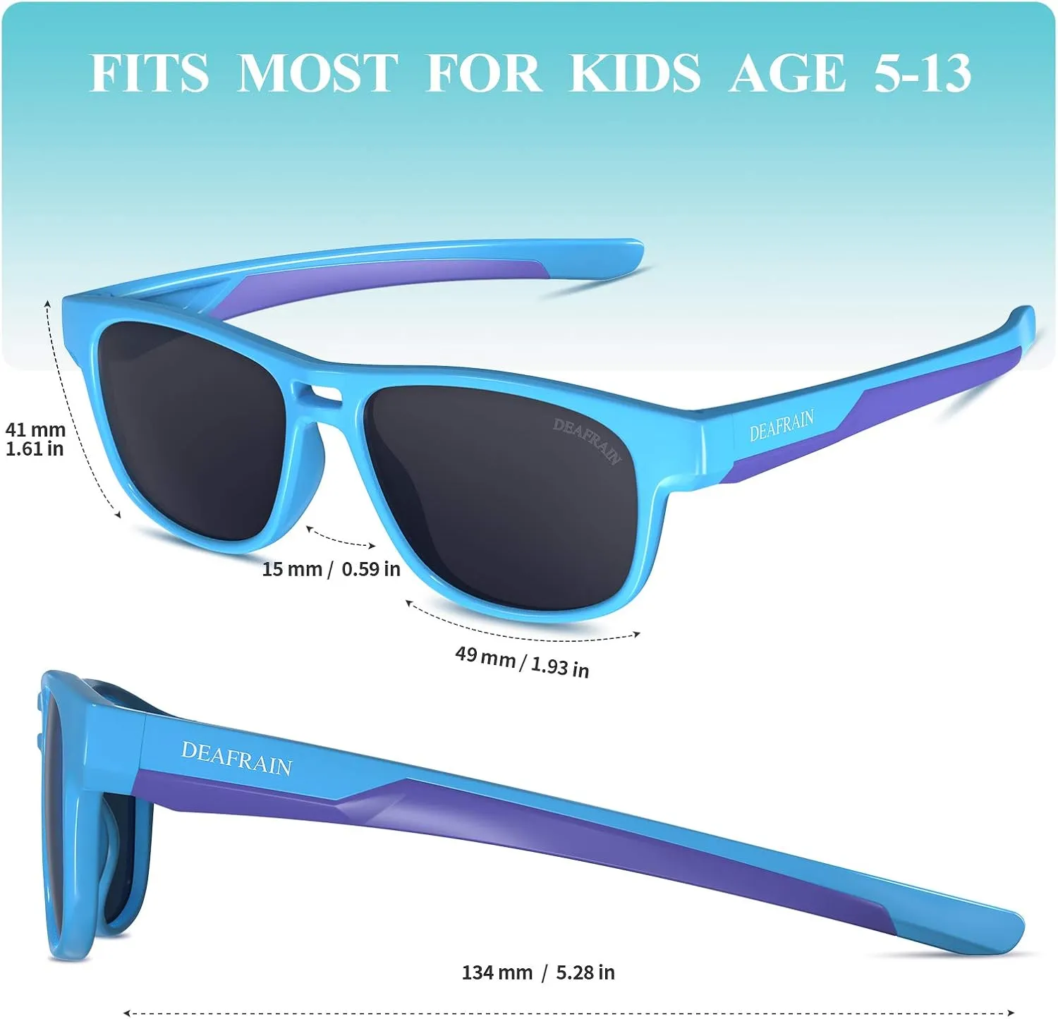 Kids Polarized Sunglasses Sport TPEE Flexible Frame 100% UV Protection for Boys Girls Age 5-13