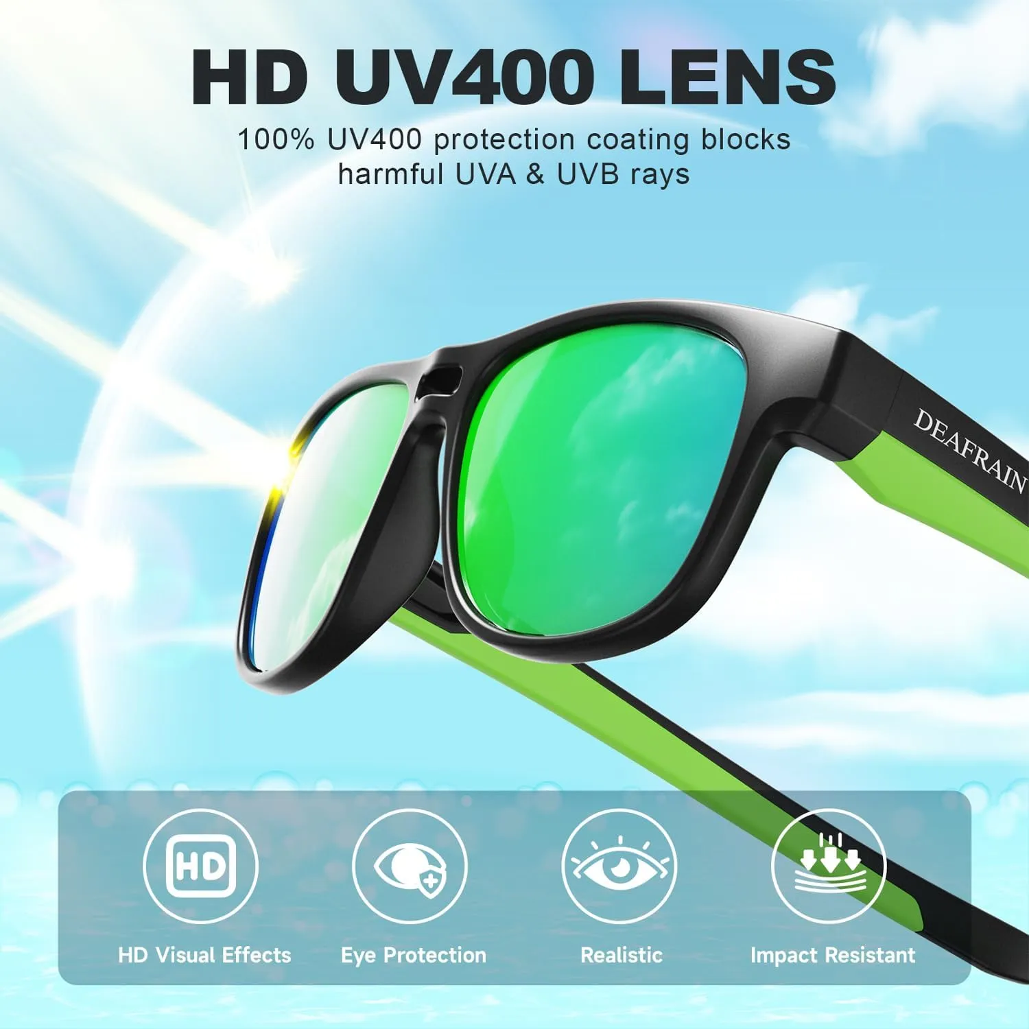 Kids Polarized Sunglasses Sport TPEE Flexible Frame 100% UV Protection for Boys Girls Age 5-13