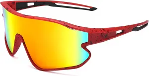 Kids Polarized Sunglasses Youth Baseball Sun Glasses UV400 Boys Girls Sports Goggles for Cycling Softball (P02)