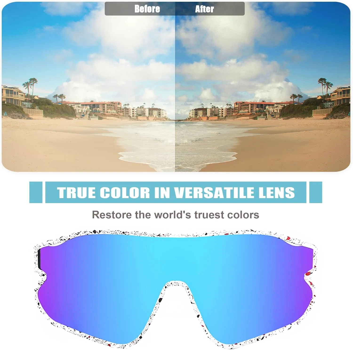 Kids Polarized Sunglasses Youth Baseball Sun Glasses UV400 Boys Girls Sports Goggles for Cycling Softball (P03)