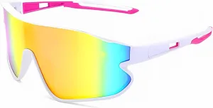 Kids Polarized Sunglasses Youth Baseball Sun Glasses UV400 Boys Girls Sports Goggles for Cycling Softball (P04)