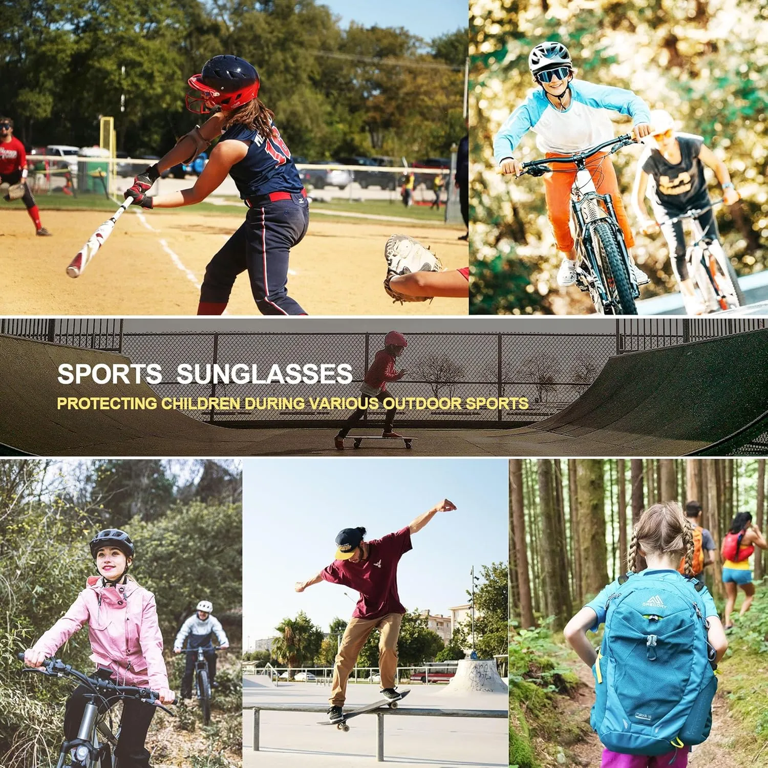 Kids Polarized Sunglasses Youth Baseball Sun Glasses UV400 Boys Girls Sports Goggles for Cycling Softball (P04)