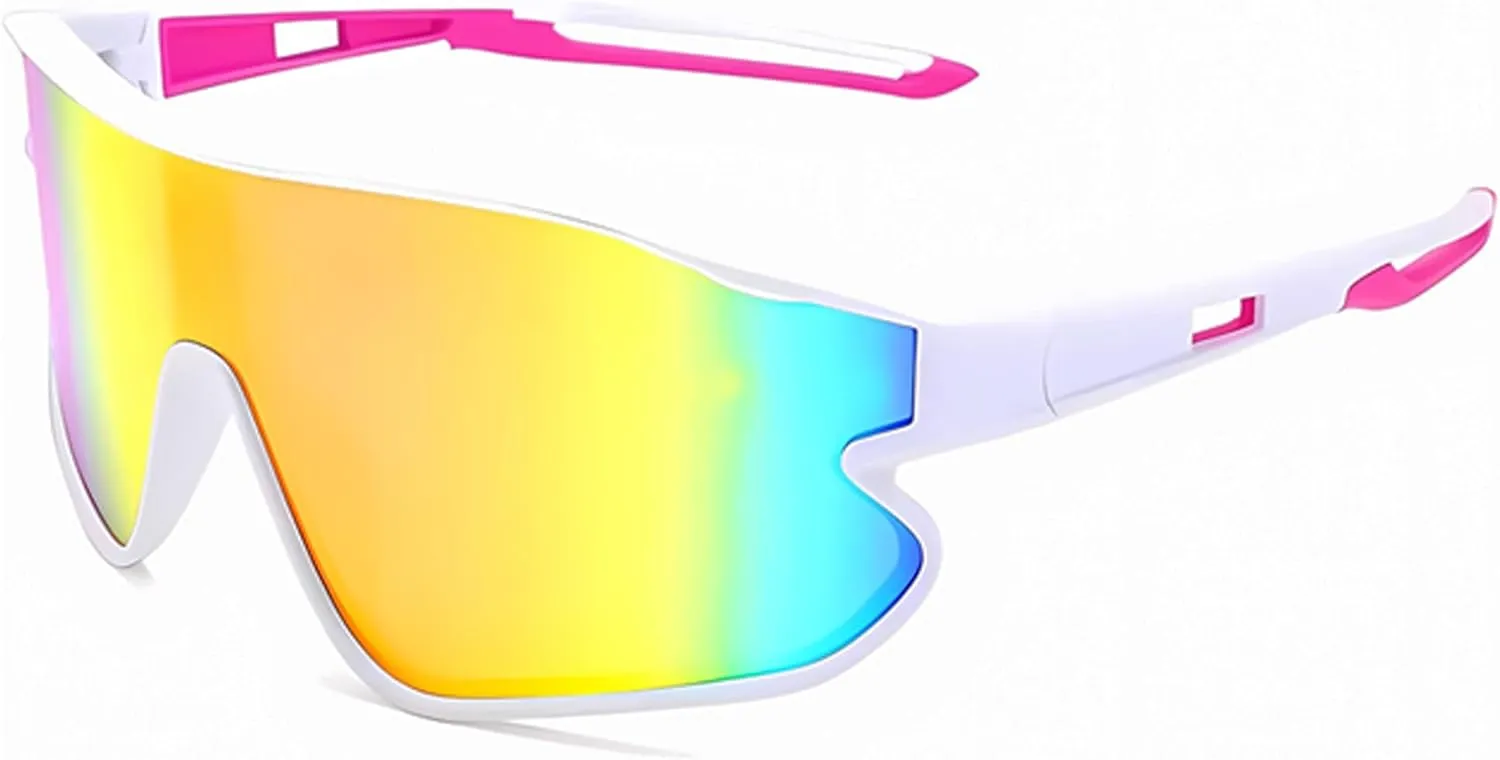 Kids Polarized Sunglasses Youth Baseball Sun Glasses UV400 Boys Girls Sports Goggles for Cycling Softball (P04)