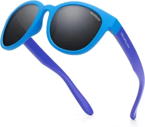Kids Sunglasses Polarized TPEE Rubber Flexible Frame 100% UV Protection Shades for Boys Girls Age 5-13