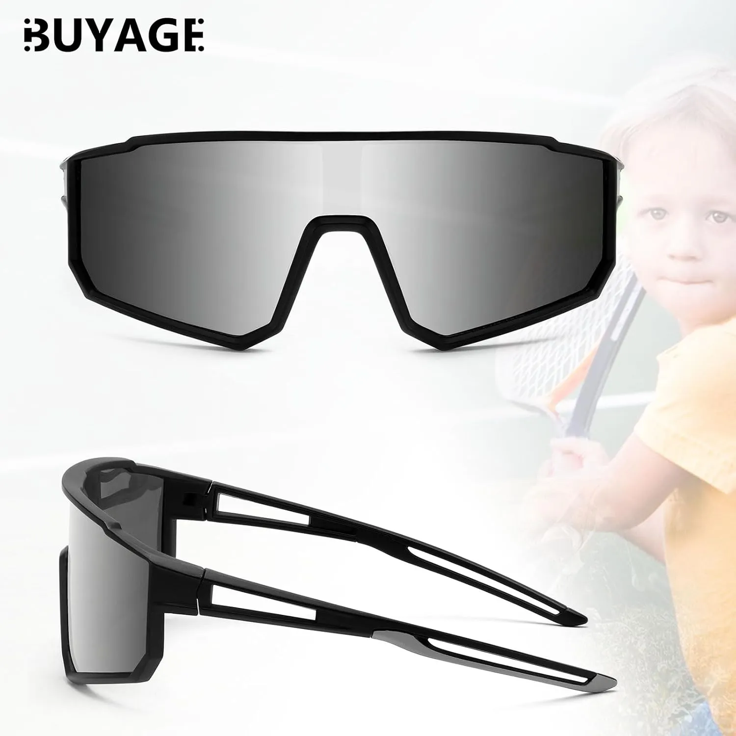 Kids Sunglasses Polarized Youth Baseball Sunglasses for Boys Girls Teens Sports Cycling Softball Running Glasses