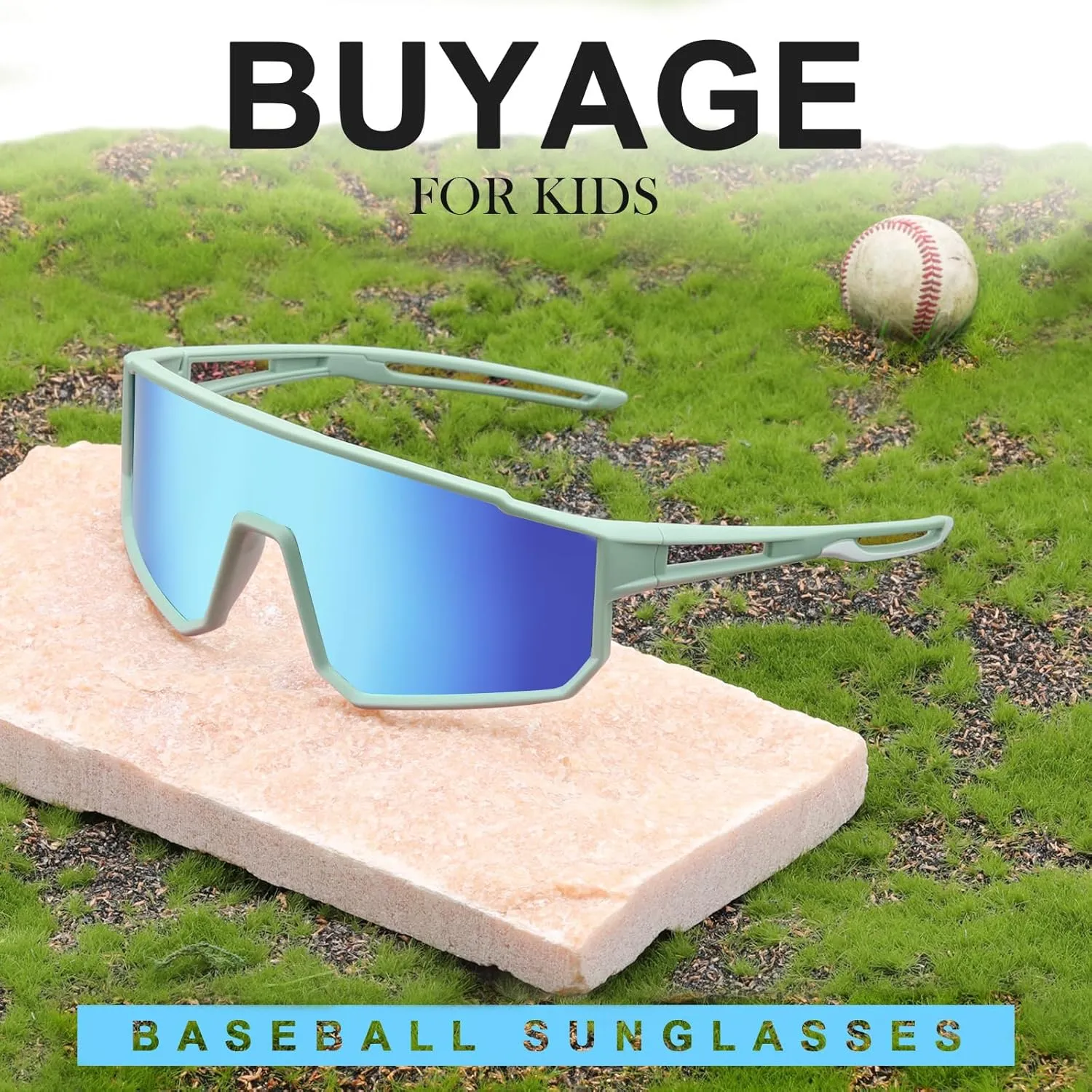 Kids Sunglasses Polarized Youth Baseball Sunglasses for Boys Girls Teens Sports Cycling Softball Running Glasses