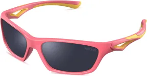 Kids Sunglasses TPEE Unbreakable Polarized Sports Glasses with Adjustable Strap For Boys Girls Age 3-7