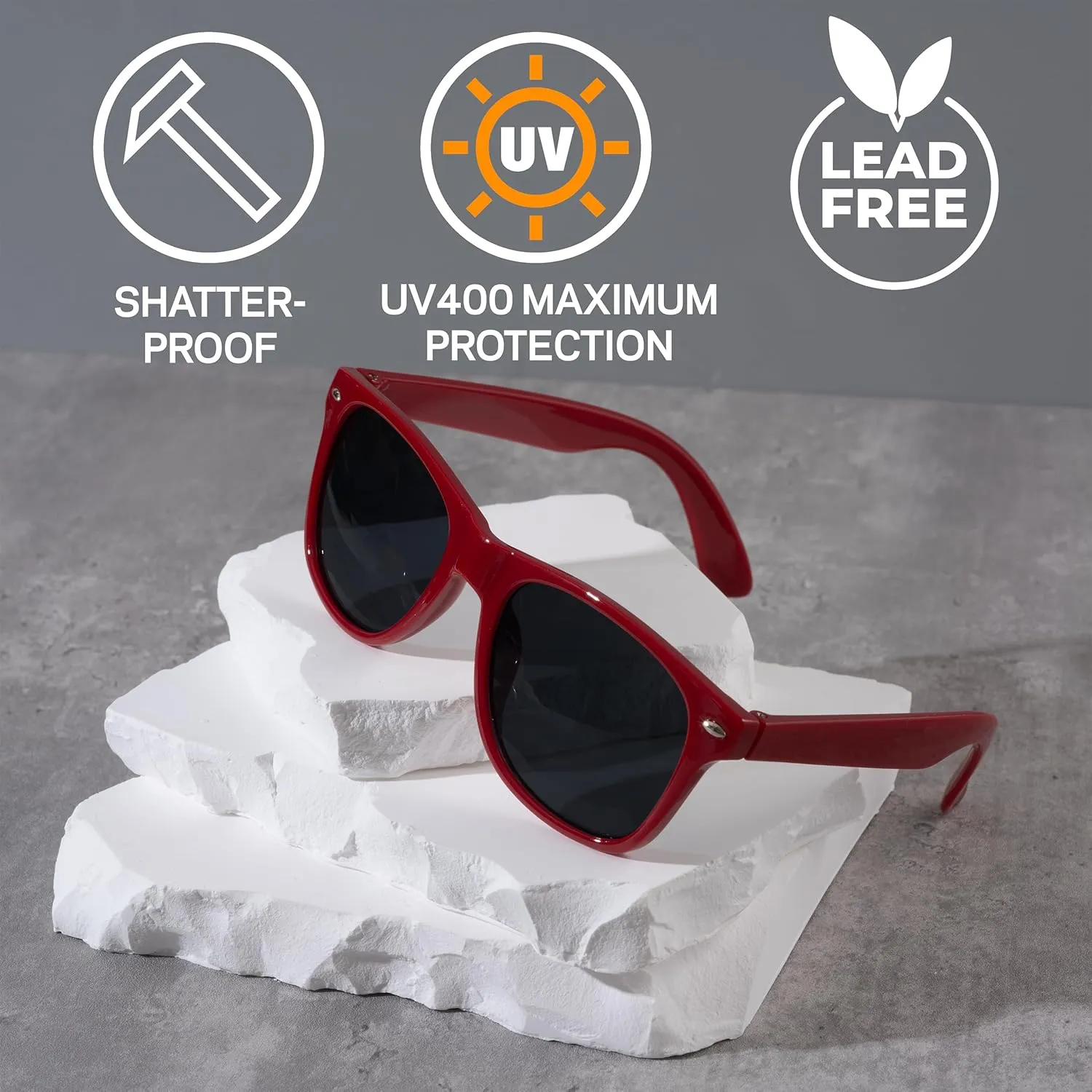 Kids Sunglasses with UV400 Protection - Lightweight, Flexible Frames - Shatterproof
