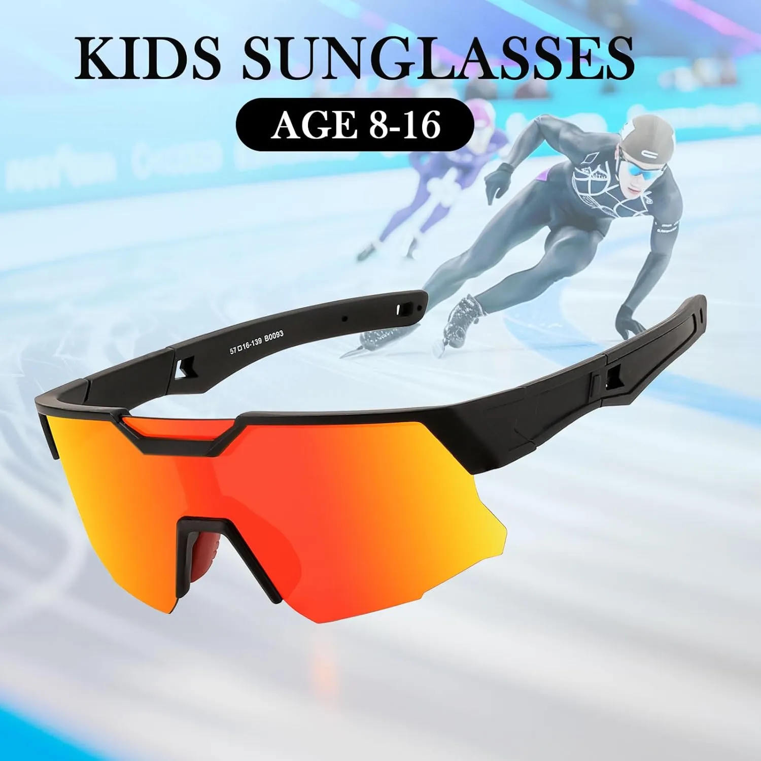 Kids Sunglasses Youth Baseball Sunglasses for Boys Girls, Polarized Teens Softball Sports Cycling Glasses Age 8-16