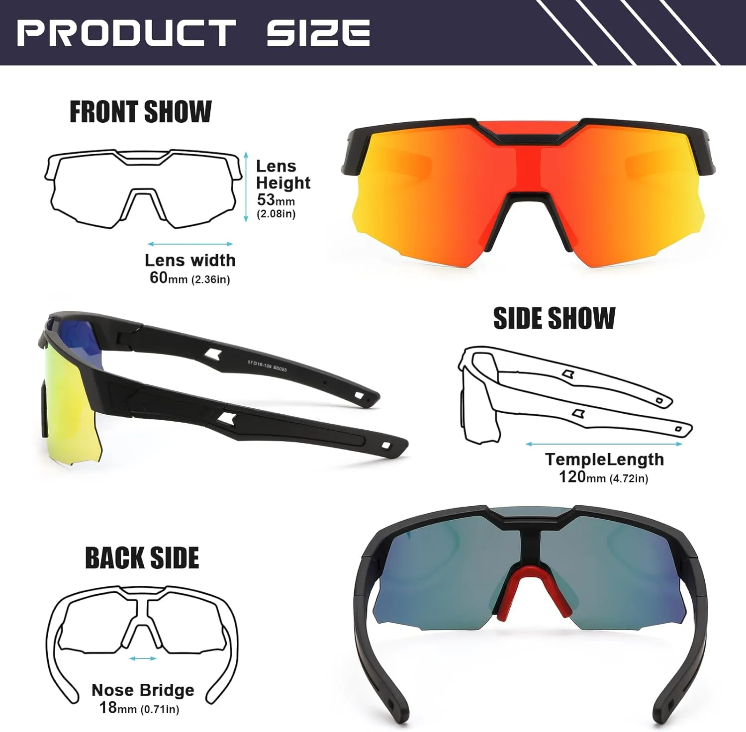 Kids Sunglasses Youth Baseball Sunglasses for Boys Girls, Polarized Teens Softball Sports Cycling Glasses Age 8-16