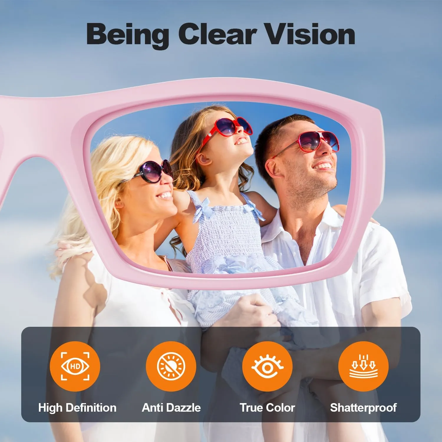 Kids Sunglasses Youth Boys Girls Polarized Unbreakable Flexible Sports Baseball Glasses for Teen Age 5-14