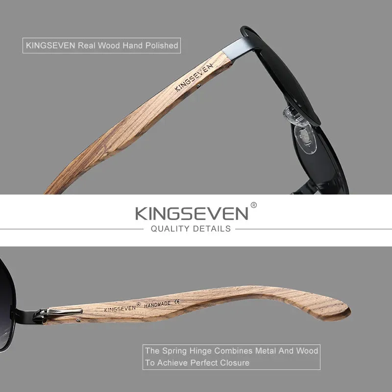 KINGSEVEN New Photochromic Pilot Sunglasses Men Polarized UV400 Fashion Sunglass Mirror Wood sun glasses Driving