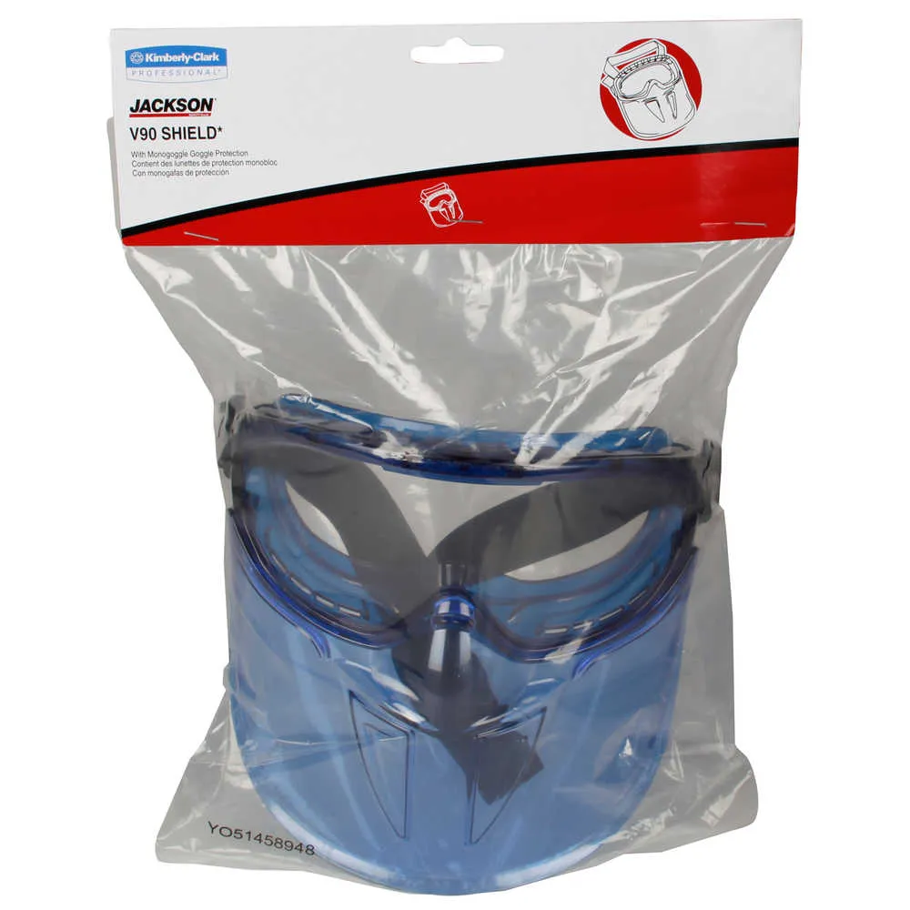 Kleenguard 18629 V90 Shield Safety Goggles with Removable Face Shield, 1 Pair