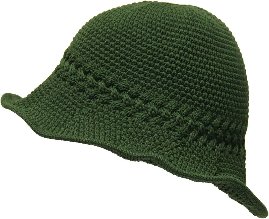 Knitted Crochet Hat with Flexible Wire Brim