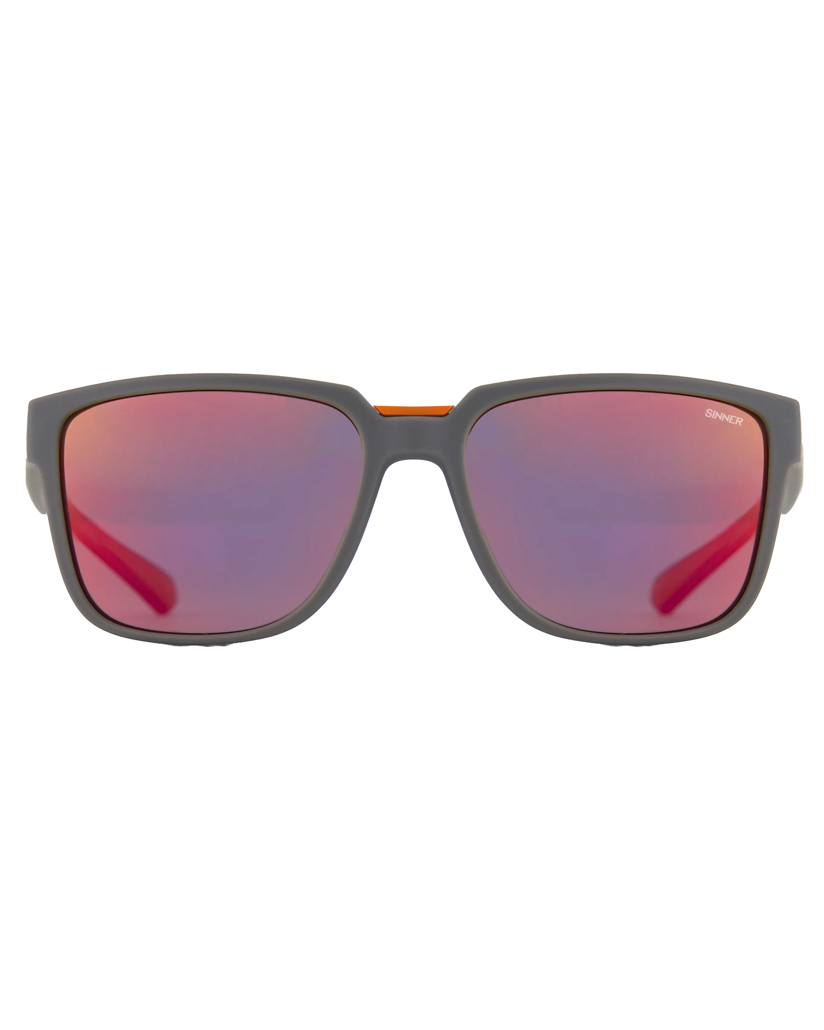Knoll Polarised Sunglasses in Matte Dark Grey & Orange Red Oil