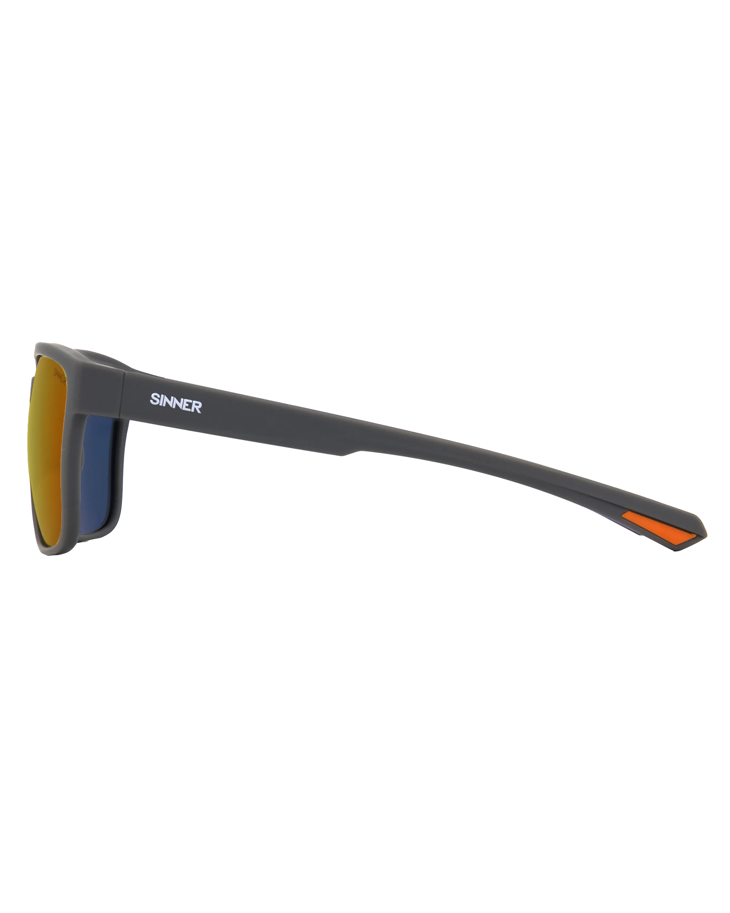 Knoll Polarised Sunglasses in Matte Dark Grey & Orange Red Oil