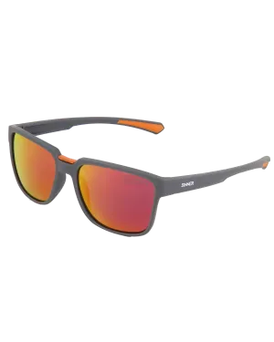 Knoll Polarised Sunglasses in Matte Dark Grey & Orange Red Oil
