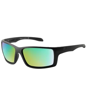 Knuckle Polarised Sunglasses in Satin Black & Green