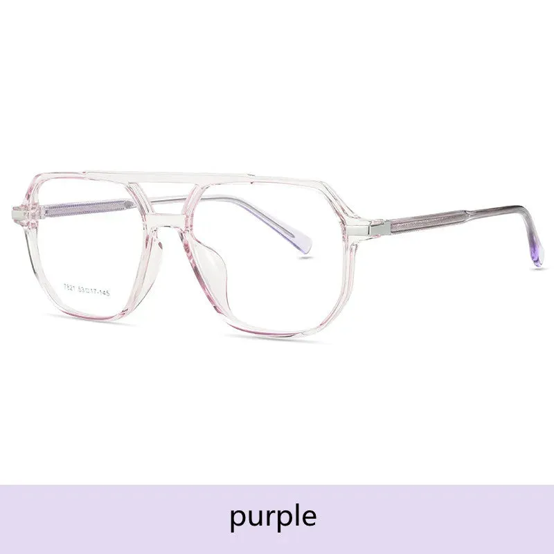 Kocolior Unisex Full Rim Oval Double Bridge Acetate Eyeglasses 7821