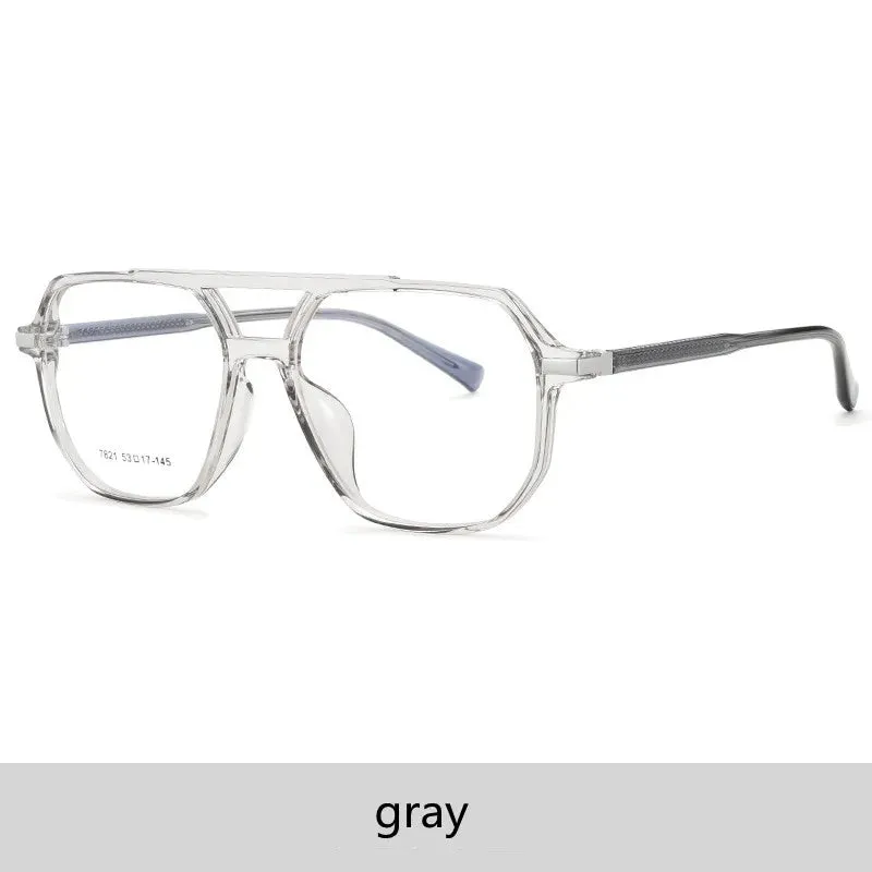 Kocolior Unisex Full Rim Oval Double Bridge Acetate Eyeglasses 7821