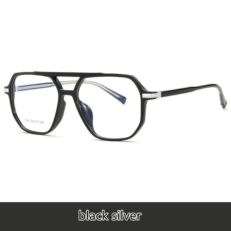 Kocolior Unisex Full Rim Oval Double Bridge Acetate Eyeglasses 7821