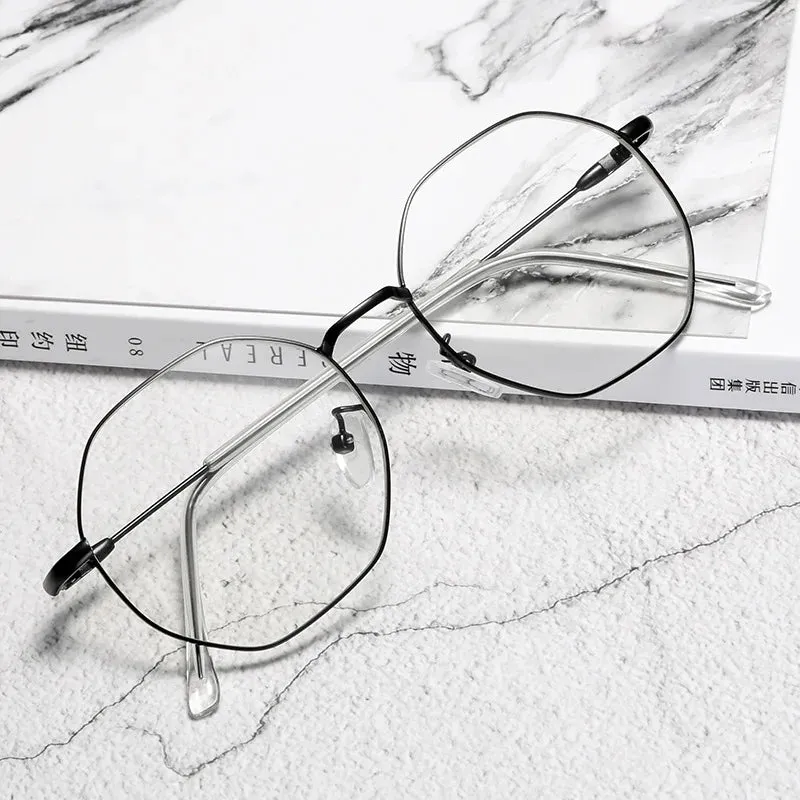 Kocolior Unisex Full Rim Polygon Titanium Alloy Eyeglasses 9039