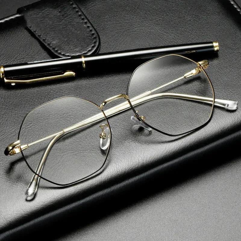 Kocolior Unisex Full Rim Polygon Titanium Alloy Eyeglasses 9039