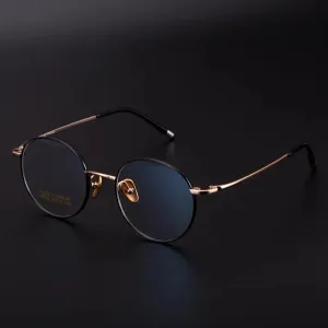 Kocolior Unisex Full Rim Small Round Titanium Eyeglasses 98022