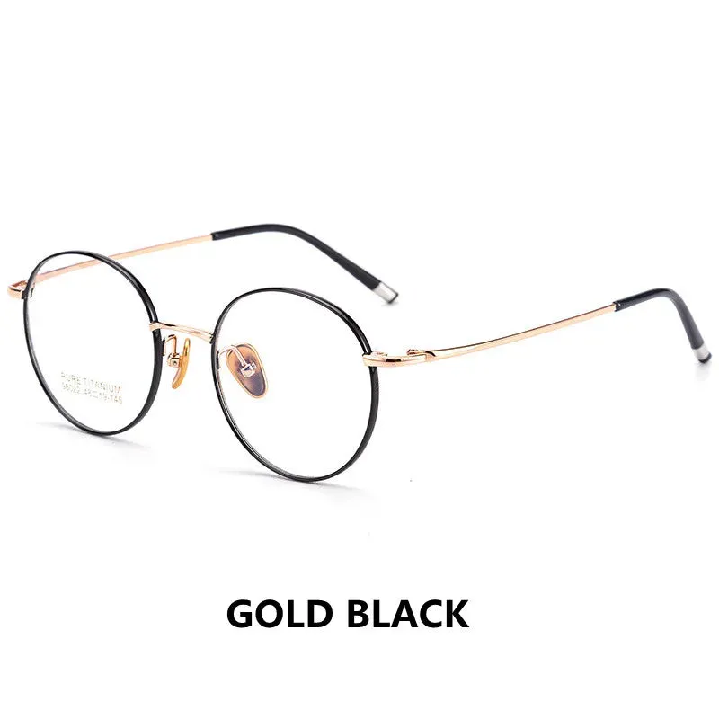 Kocolior Unisex Full Rim Small Round Titanium Eyeglasses 98022