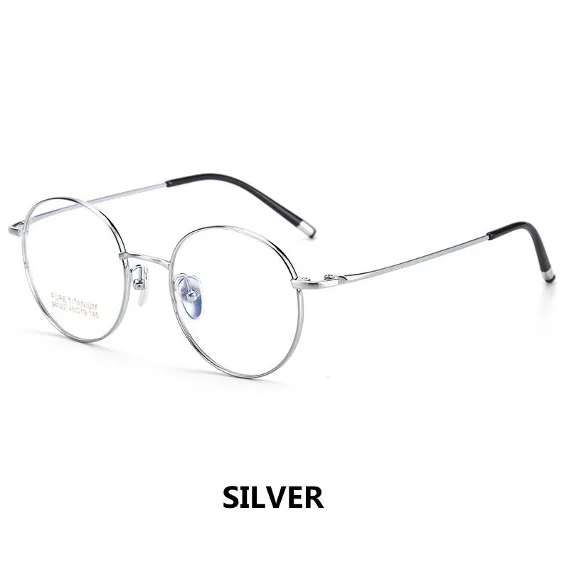 Kocolior Unisex Full Rim Small Round Titanium Eyeglasses 98022
