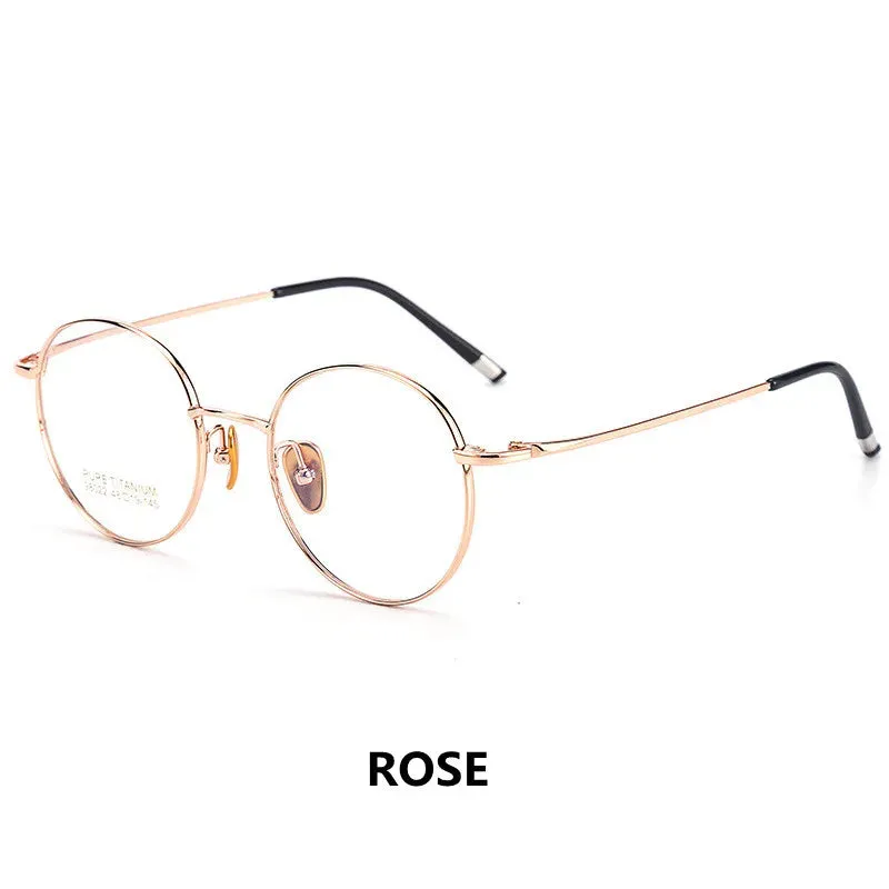 Kocolior Unisex Full Rim Small Round Titanium Eyeglasses 98022