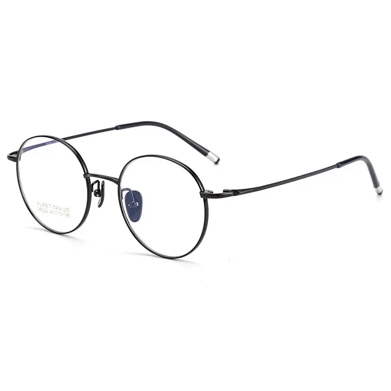 Kocolior Unisex Full Rim Small Round Titanium Eyeglasses 98022