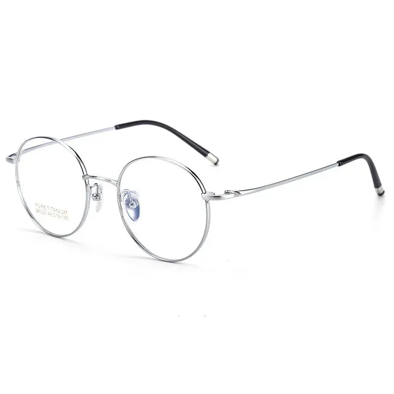 Kocolior Unisex Full Rim Small Round Titanium Eyeglasses 98022