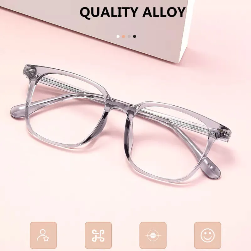 Kocolior Unisex Full Rim Square Acetate Alloy Hyperopic Reading Glasses 6005
