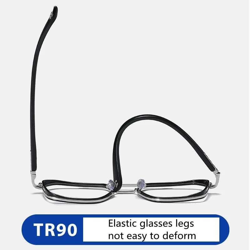 Kocolior Unisex Full Rim Square Acetate Double Bridge Titanium Eyeglasses 0039