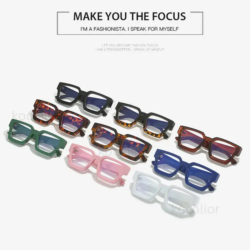 Kocolior Unisex Full Rim Square Acetate Hyperopic Reading Glasses 229402