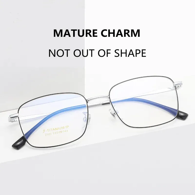 Kocolior Unisex Full Rim Square Titanium Eyeglasses 2320