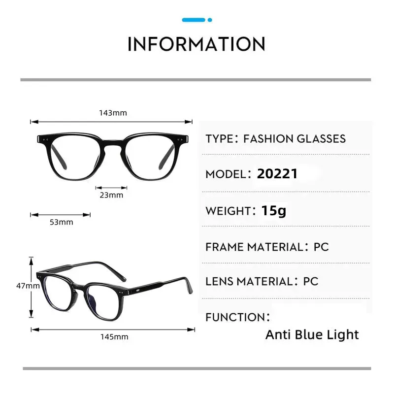 Kocolior Unisex Full Rim Square Tr 90 Acetate Hyperopic Reading Glasses 20221