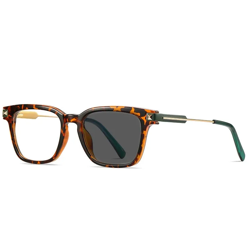 Kocolior Unisex Full Rim Square Tr 90 Alloy Hyperopic Reading Glasses 2068