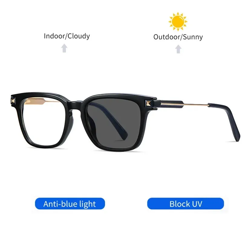 Kocolior Unisex Full Rim Square Tr 90 Alloy Hyperopic Reading Glasses 2068