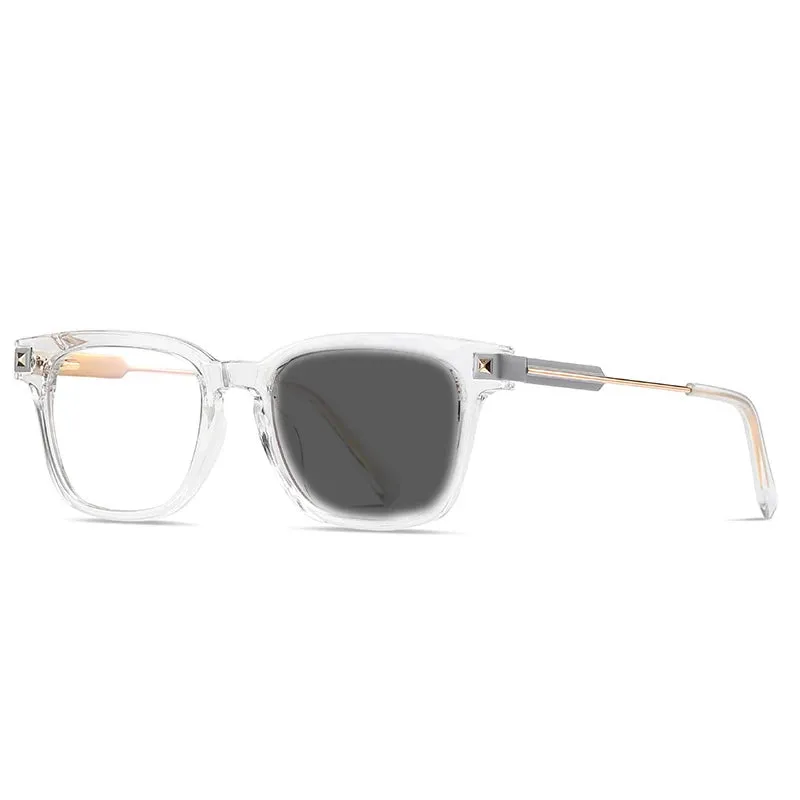 Kocolior Unisex Full Rim Square Tr 90 Alloy Hyperopic Reading Glasses 2068