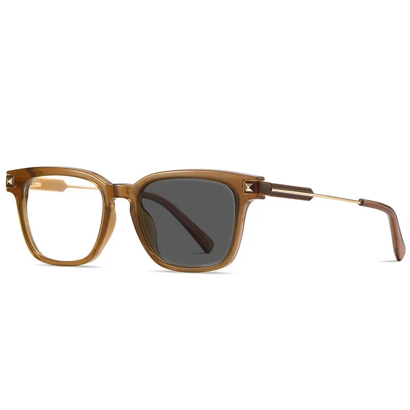 Kocolior Unisex Full Rim Square Tr 90 Alloy Hyperopic Reading Glasses 2068