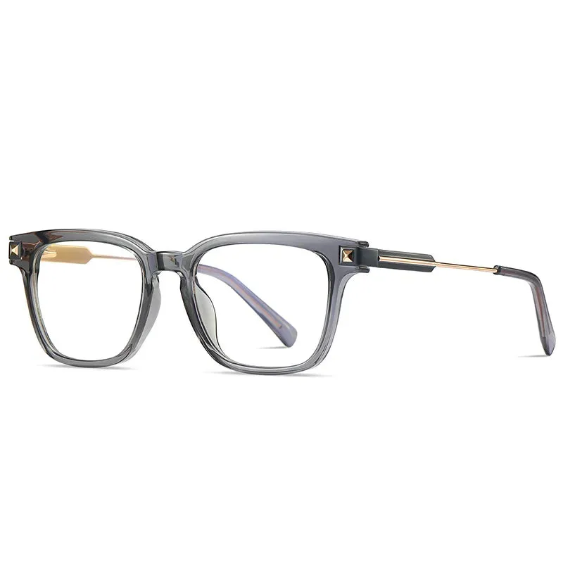 Kocolior Unisex Full Rim Square Tr 90 Alloy Hyperopic Reading Glasses 2068
