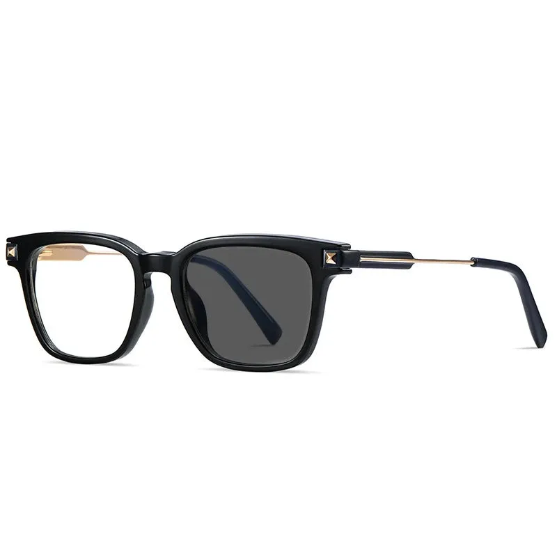 Kocolior Unisex Full Rim Square Tr 90 Alloy Hyperopic Reading Glasses 2068