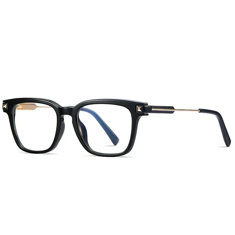 Kocolior Unisex Full Rim Square Tr 90 Alloy Hyperopic Reading Glasses 2068