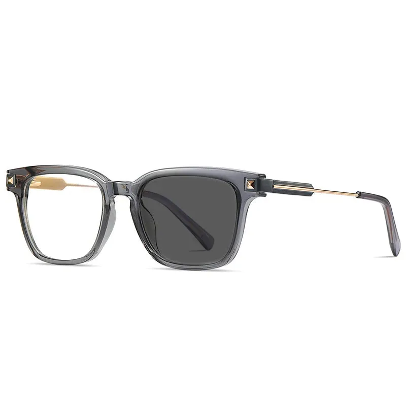 Kocolior Unisex Full Rim Square Tr 90 Alloy Hyperopic Reading Glasses 2068