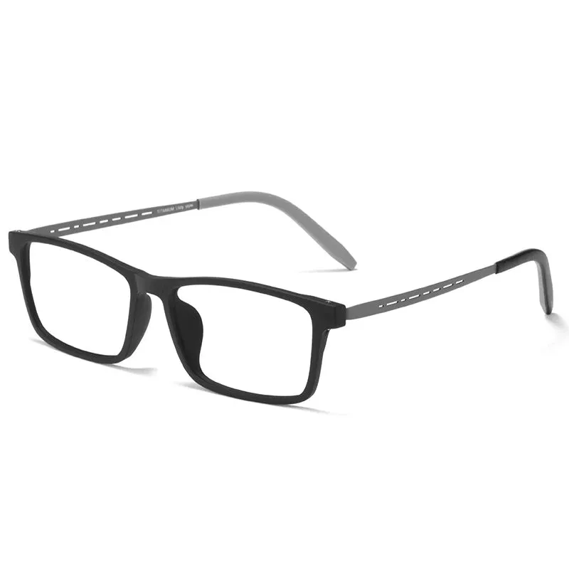 Kocolior Unisex Full Rim Square Tr 90 Titanium Eyeglasses 0822