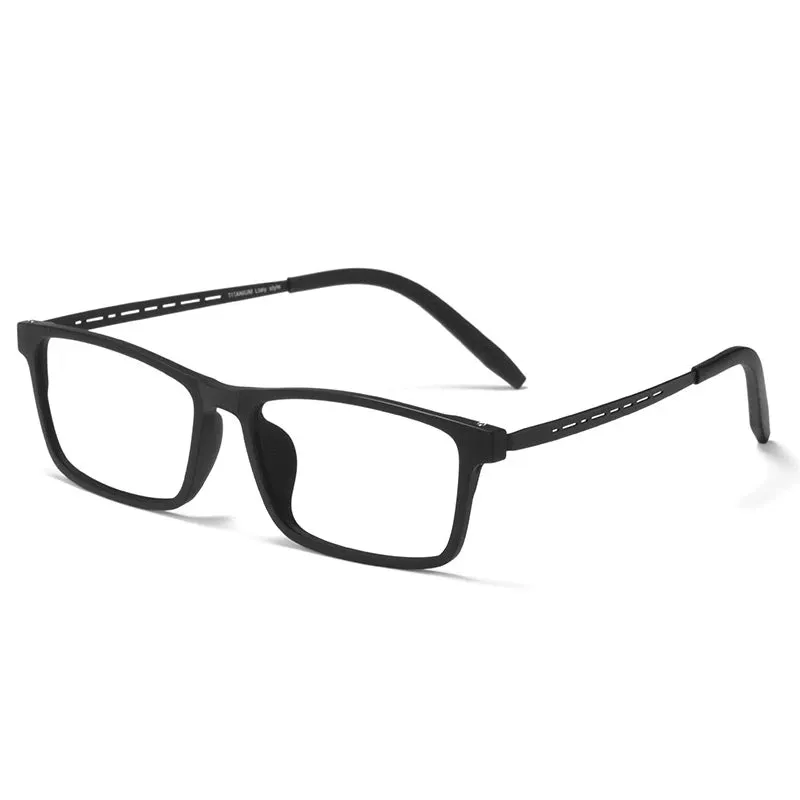 Kocolior Unisex Full Rim Square Tr 90 Titanium Eyeglasses 0822